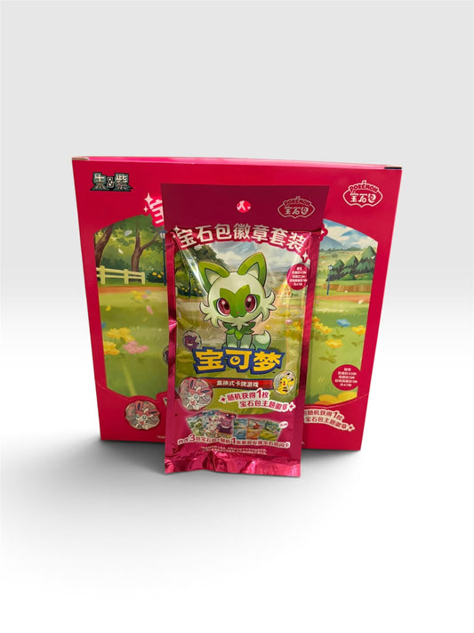 Chinese Pokemon Gem Pack Badge Set -Blind Box